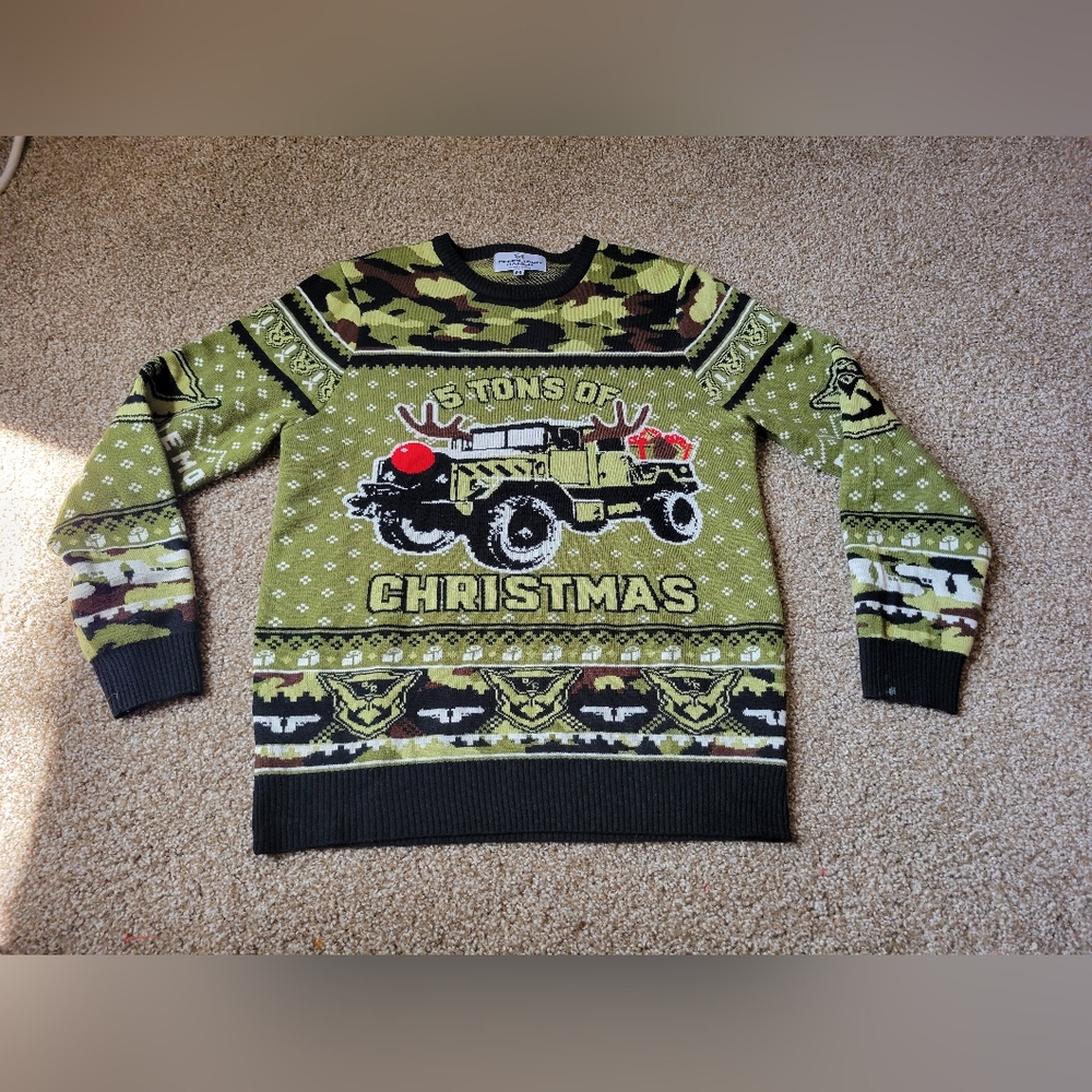 5 tons of Christmas Demolition Ranch Ugly Christmas Mens Pullover Sweater SZ M